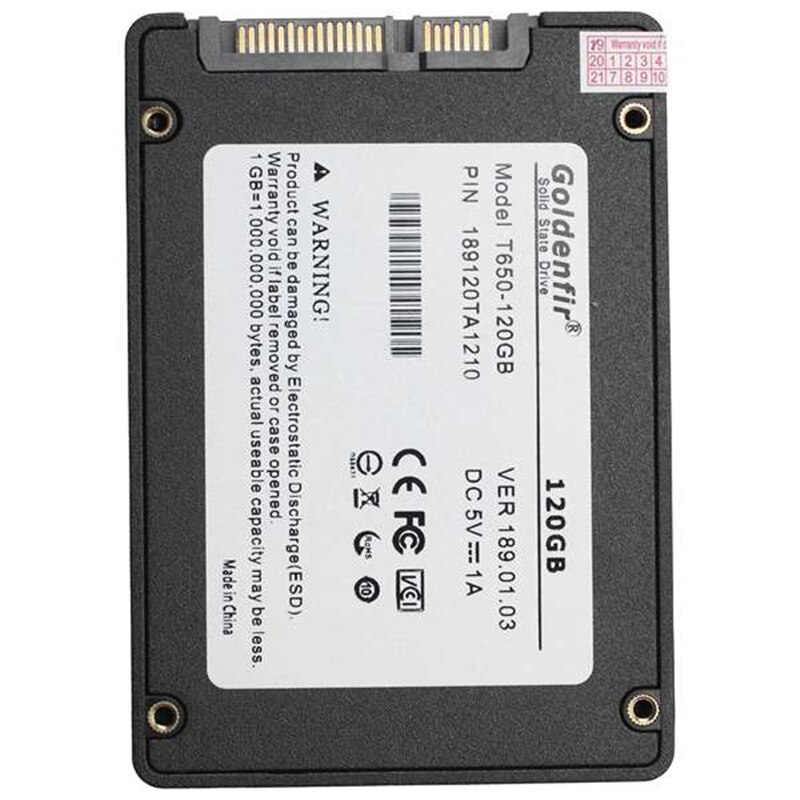 Goldenfir SSD 32GB 64GB 120GB 128GB 240GB 480GB SSD 2,5 Festplatte Festplatte Disc solid State Festplatten 2,5 "Interne SSD Festplatte: 120GB Black