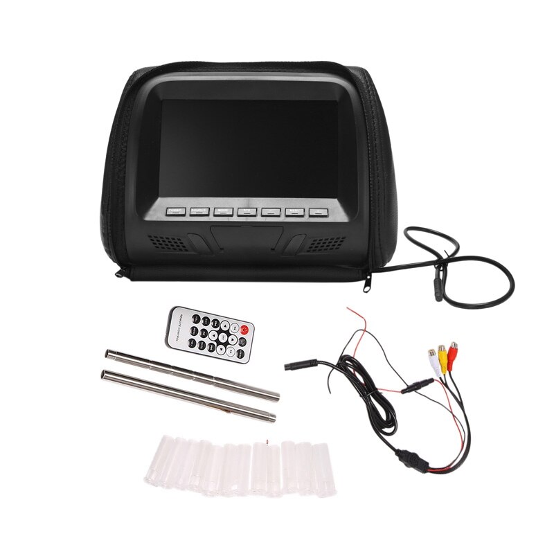 7 inch Touch Screen Car Headrest Monitor with Zipper MP5 Player Pillow Monitor Support Video Sync/ Mirror Link: Default Title