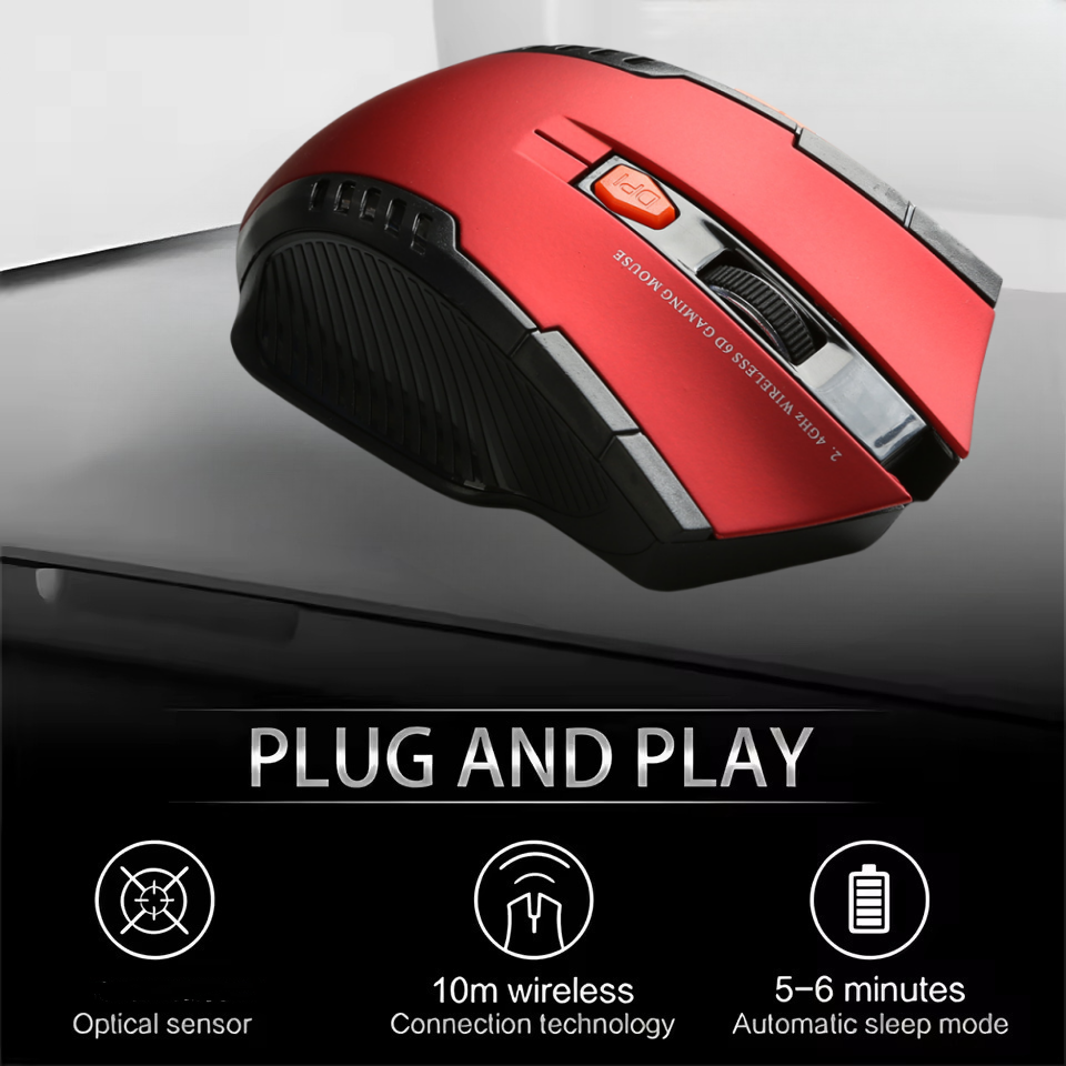 Wireless Mouse USB Computer Mouse 2.4G Portable Mobile Optical Office Mouse Adjustable DPI Levels for Notebook PC Laptop MacBook