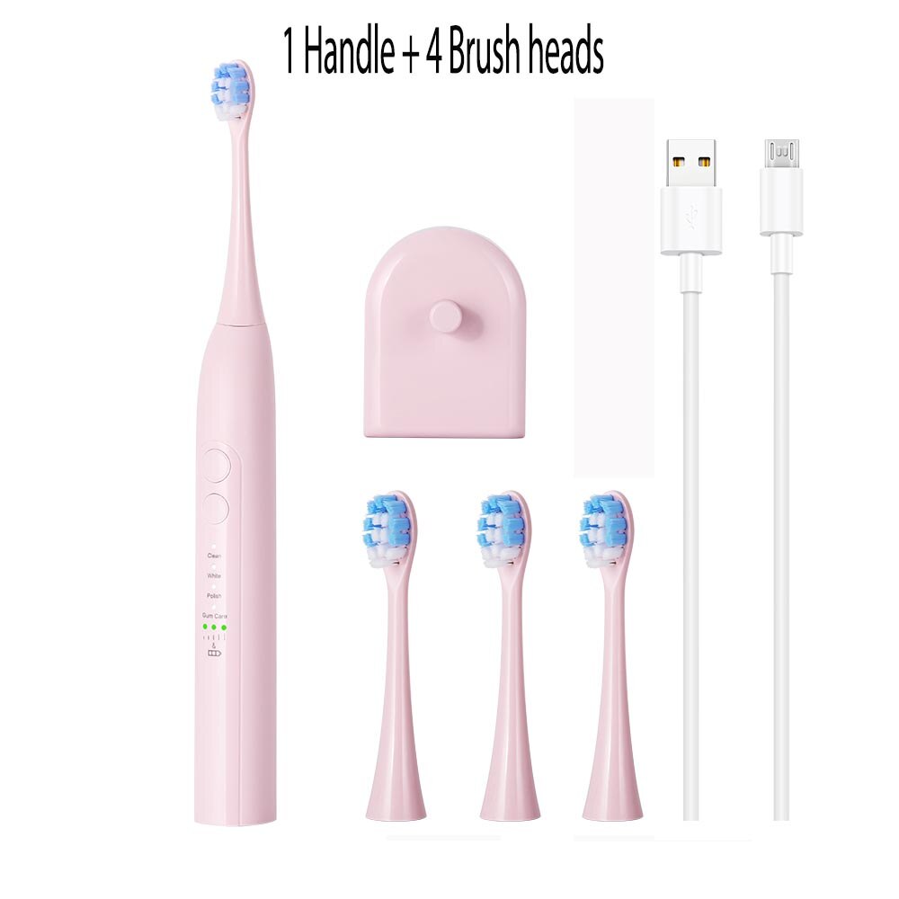 Sonic elektrisk tannbørste oppladbar brosse en tannbørste ultrasonisk ansiktsrensebørste erstatning tannskalerhode: Elfenben