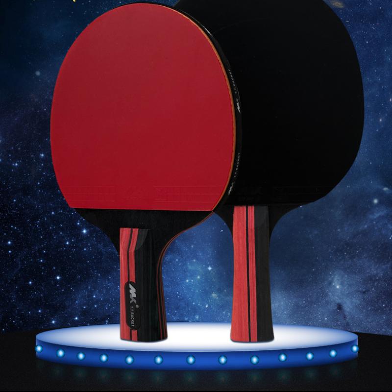 7Ply Pure Wood Carbon Table Tennis Racket Double Face Pimples-in Sticky Rubber 6 Star Ping Pong Paddle Bat 1 racket+3 ball+1 bag