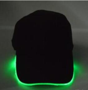 Justerbar farge led hodelykt cap led light cap baseball caps sceneytelse for unisex flash cap med batterilokk rødgrønn: Grønn