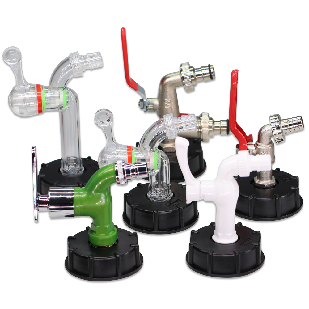 IBC Tote Adapter S60 Coarse Thread x 16mm 1/2'' 3/4'' Water Tank Shut Off Ball Valve Garden Hose Tap Ton Barrel Faucet Connecter