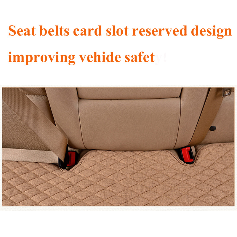 Stof Auto Bekleding Vier Seizoenen Voor Achter Vlas Kussen Ademende Protector Mat Pad Auto accessoires Universele Voor Alle Model