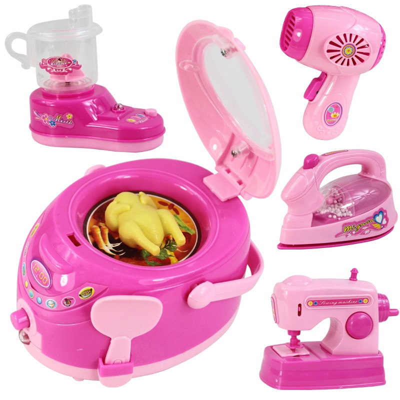 Children's mini Educational Kitchen Toys Pink Household Appliances Children Play Kitchen For Kids Girls Toy