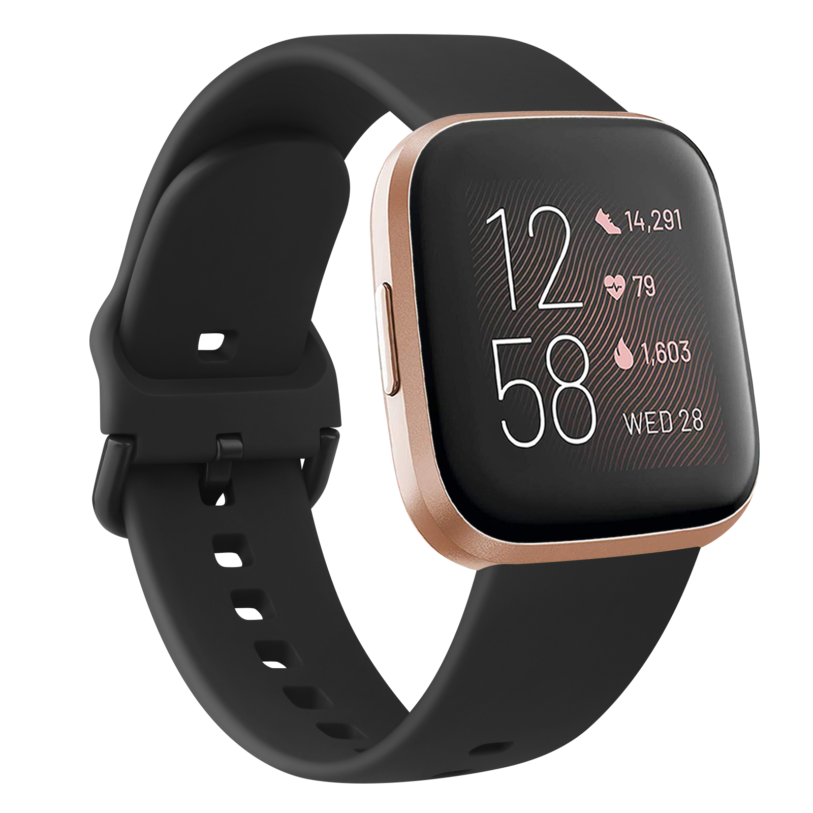 rem til fitbit versa 2/ versa-rem silikonklokkerem vanntett armbånd til fitbit versa lite erstatningsrem: Kullsvart / 14mm