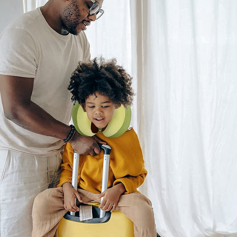 Neck Support For Aircraft Pillow Chin, Head Tilt Memory Foam Insertion, Removable Washable Plush Cover, Neck Closure