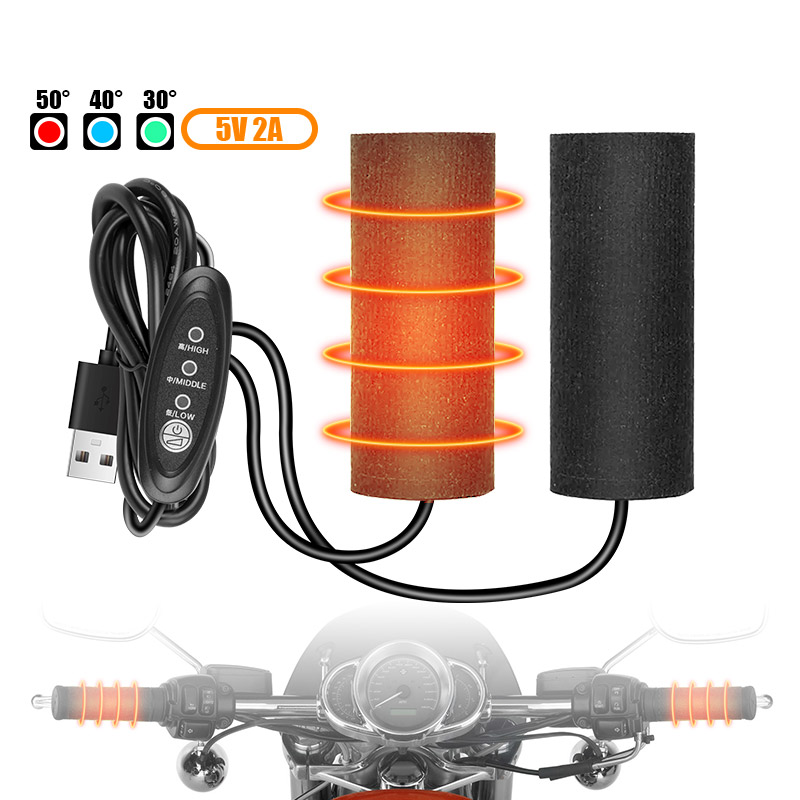 5V 2A Motorräder Beheizte Griffe Griffe Schneemobil ATV Lenker Heizung Wärmer Bausatz Für Schneemobil Beheizte Lenkrad Universal-: Default Title