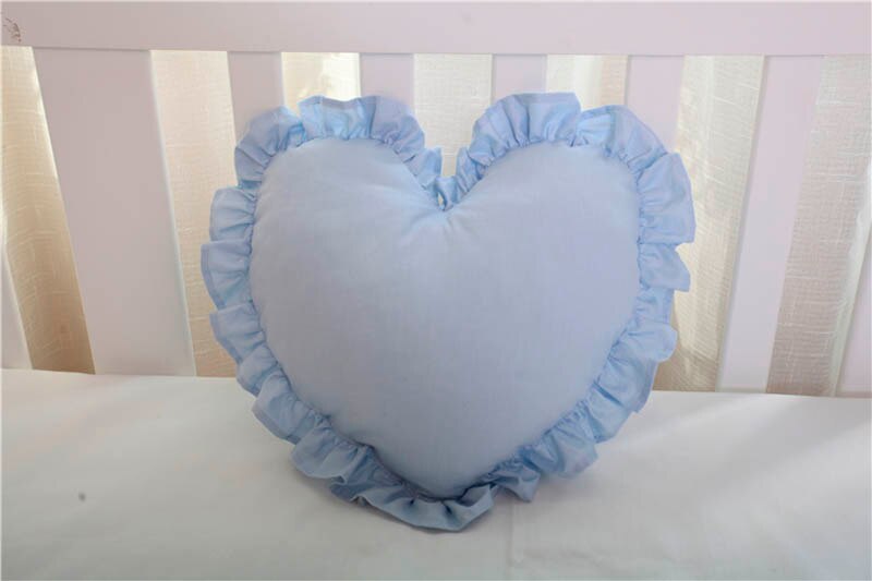 Kærlighed hjerteform pude sofa pude hjemmekontor rygpude lur styrke puder rejser bryllup fyld pude baby legetøj: Blå 1