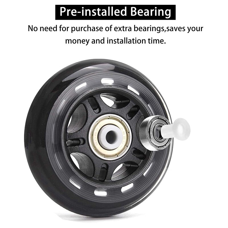 8 Pack Inline Skate Wheels, Indoor/Outdoor Roller Skate Wheels, Roller Blade Replacement Wheels with Bearing 64mm