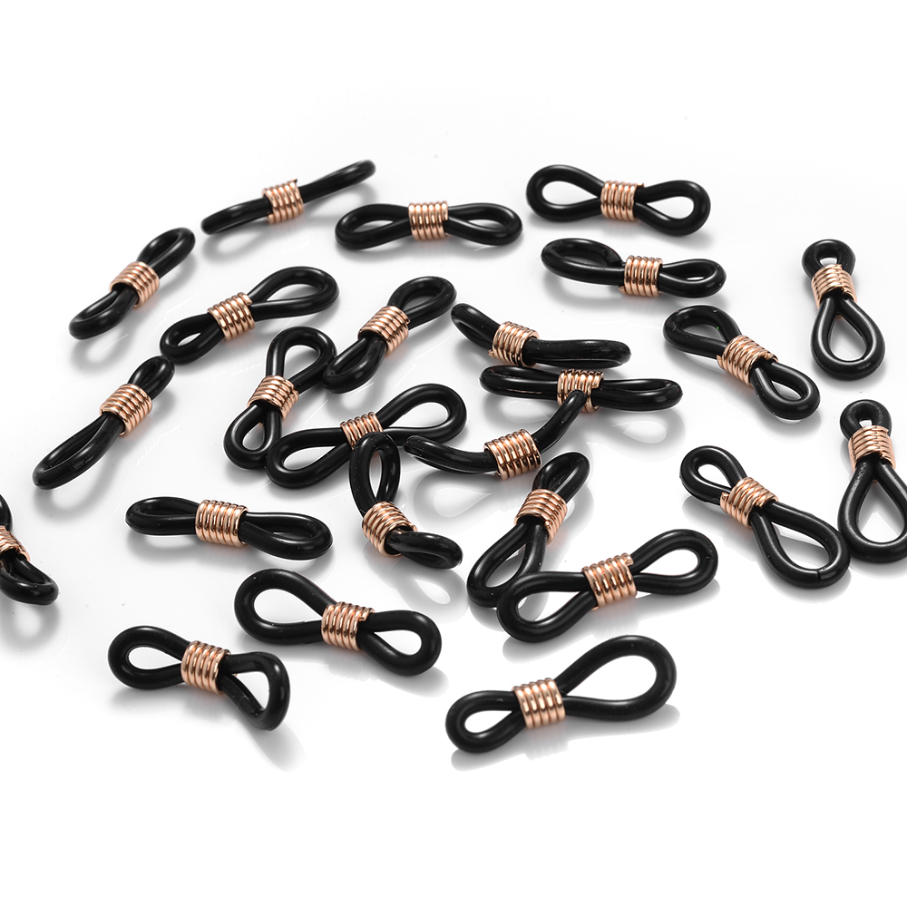 50 Uds. Conector de gancho para la oreja para gafas, cadena para gafas, extremos de retenedor, soporte para cable de cuerda, retenedor de correa, accesorios de bucle final