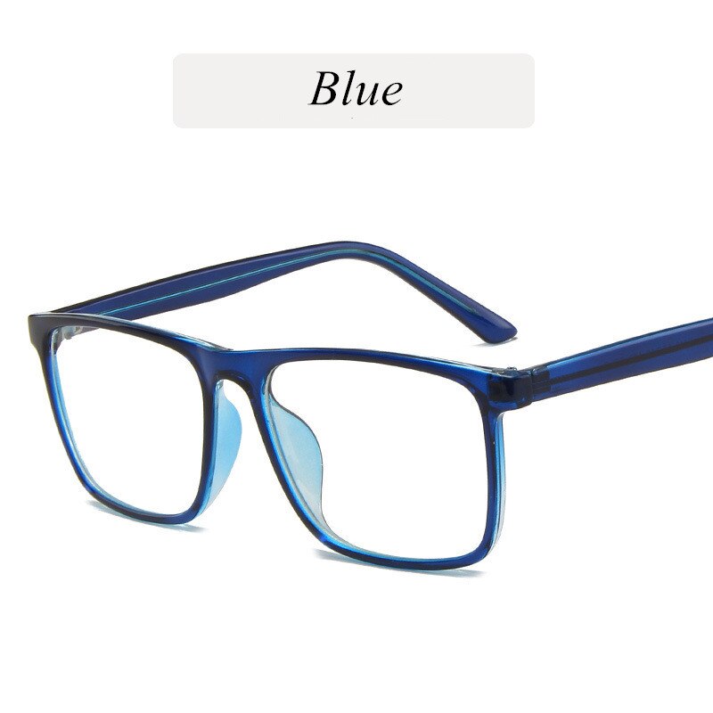 Classic Square optical Eyeglasses Frame woman reading Eyewear Glasses Frame Men Prescription Glasses: Blue