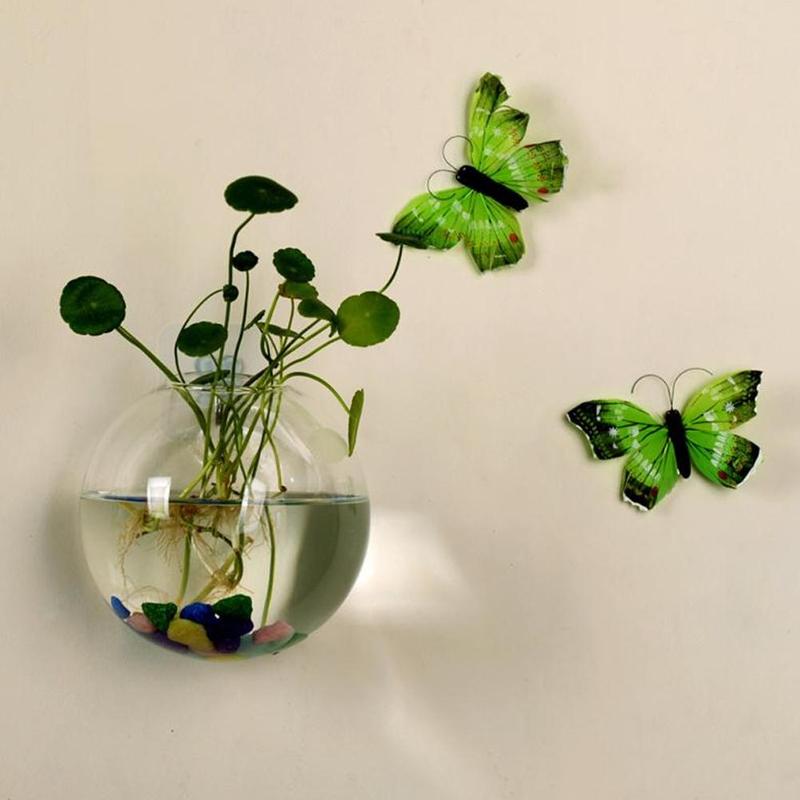 Pot Plant Wall Hanging Fish Bowl Aquarium Tank Aquatic Wall Mount Home Pet Pet Fish Tank Decoration Products Supplies