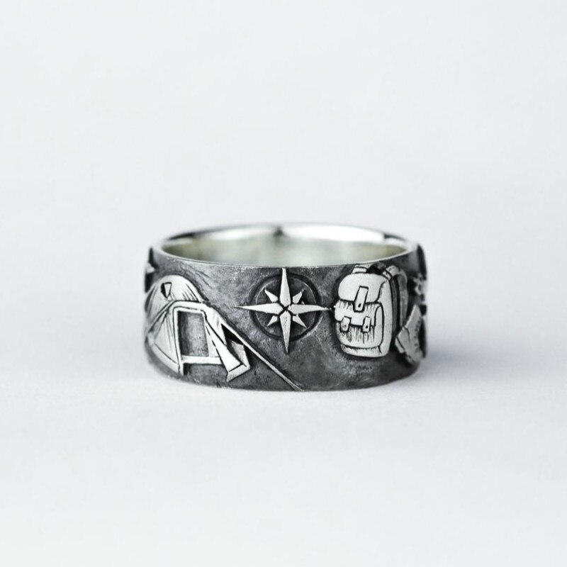 Handmade Retro 925 Sterling Silver Rings for Women Gothic Unique Punk Finger Ring Antique Collection Jewelry