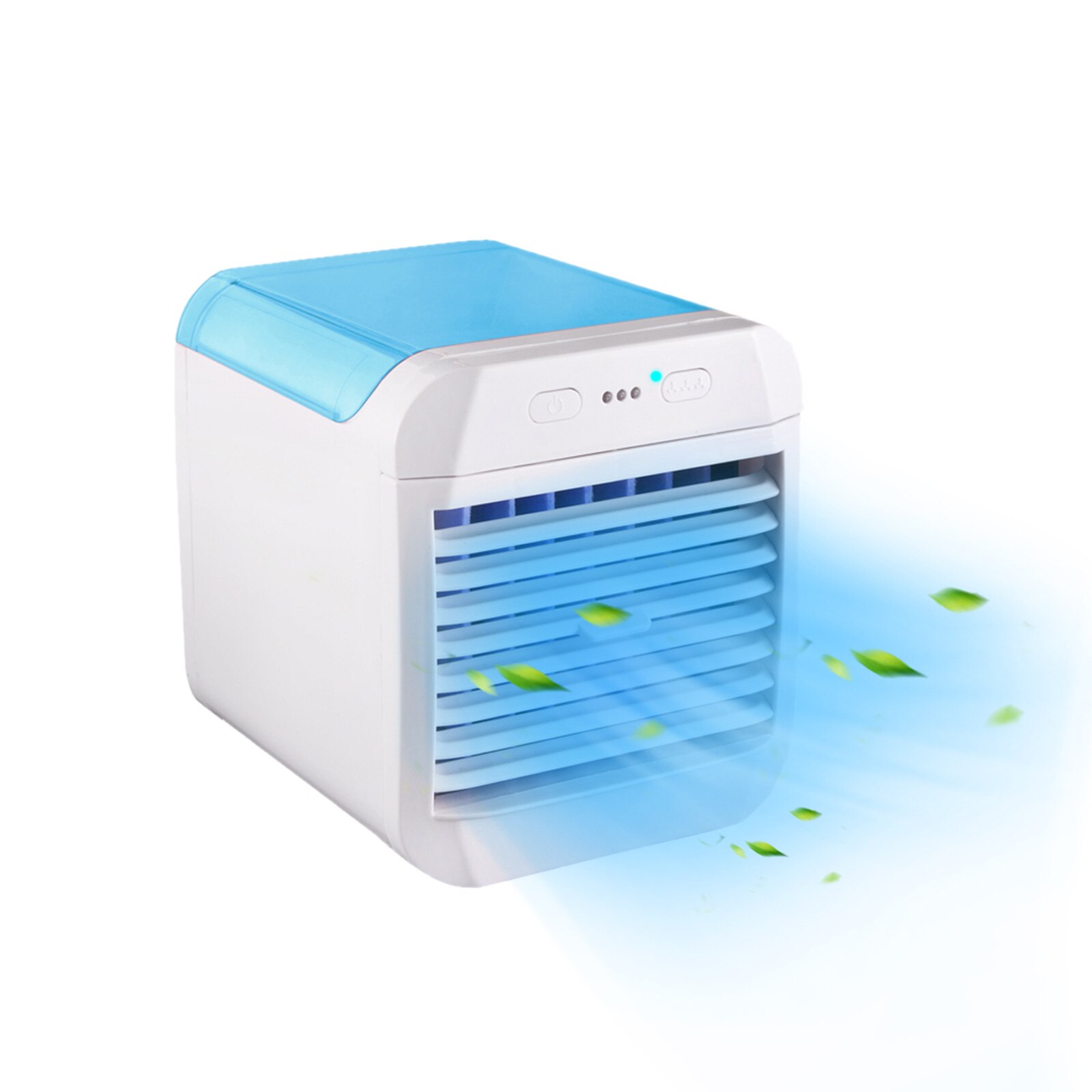 Portable Mini Air Cooler Usb Small Air Cooler Ice Crystal Small Air Conditioner Cooling Fan Home Bedrooms Office Use Cooler: Blue 