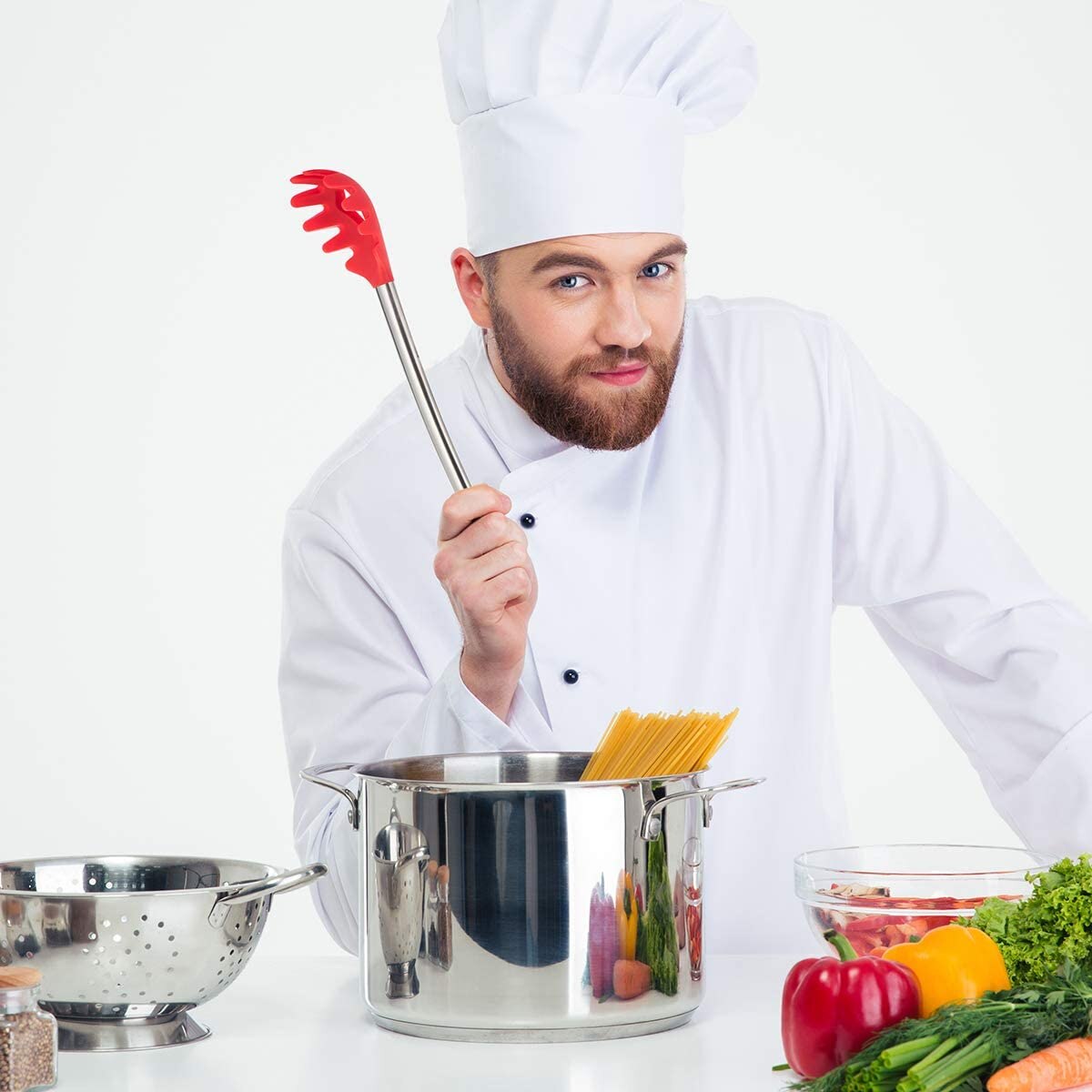Silikone pasta scoop spaghetti ske gaffel madlavningsredskaber køkkenredskaber