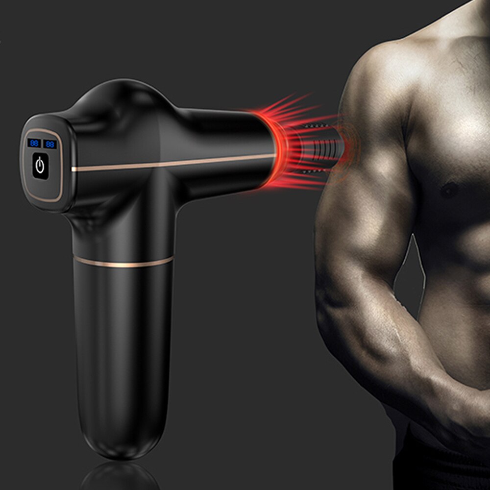 Massage Gun 3-Level Variable Frequency Vibration Muscle Massage for Pain Relief Electric Body Massager with 3 Massage Head