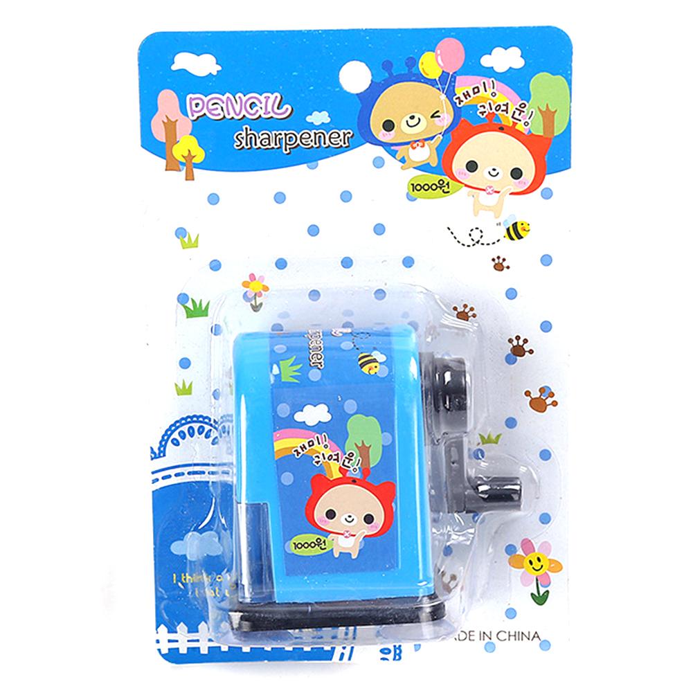 Sacapuntas Manual de mano para niños, sacapuntas de dibujos animados, artículos de papelería para el hogar y la escuela para estudiantes: Blue