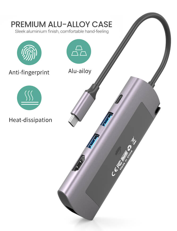 Station d'accueil disque dur USB C avec M.2 NGFF, Station d'accueil type-c vers SSD, 3.0 W PD 4K HDMI RJ45 Ethernet, pour MacBook Pro