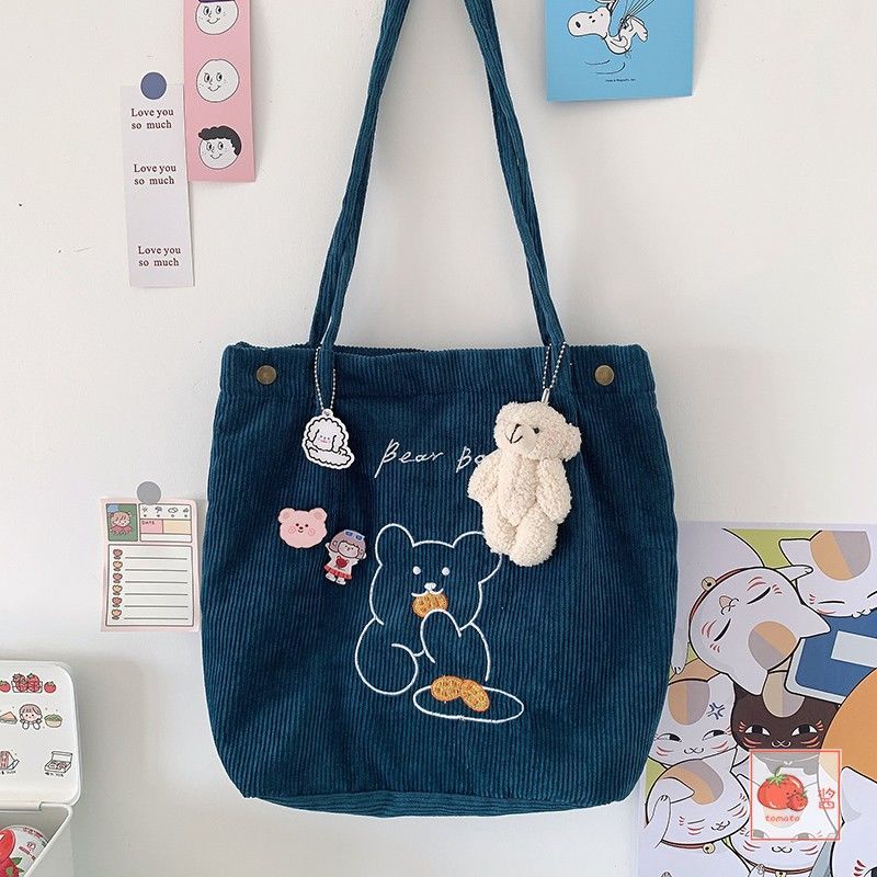 High School Backpack Corduroy Bag: 9