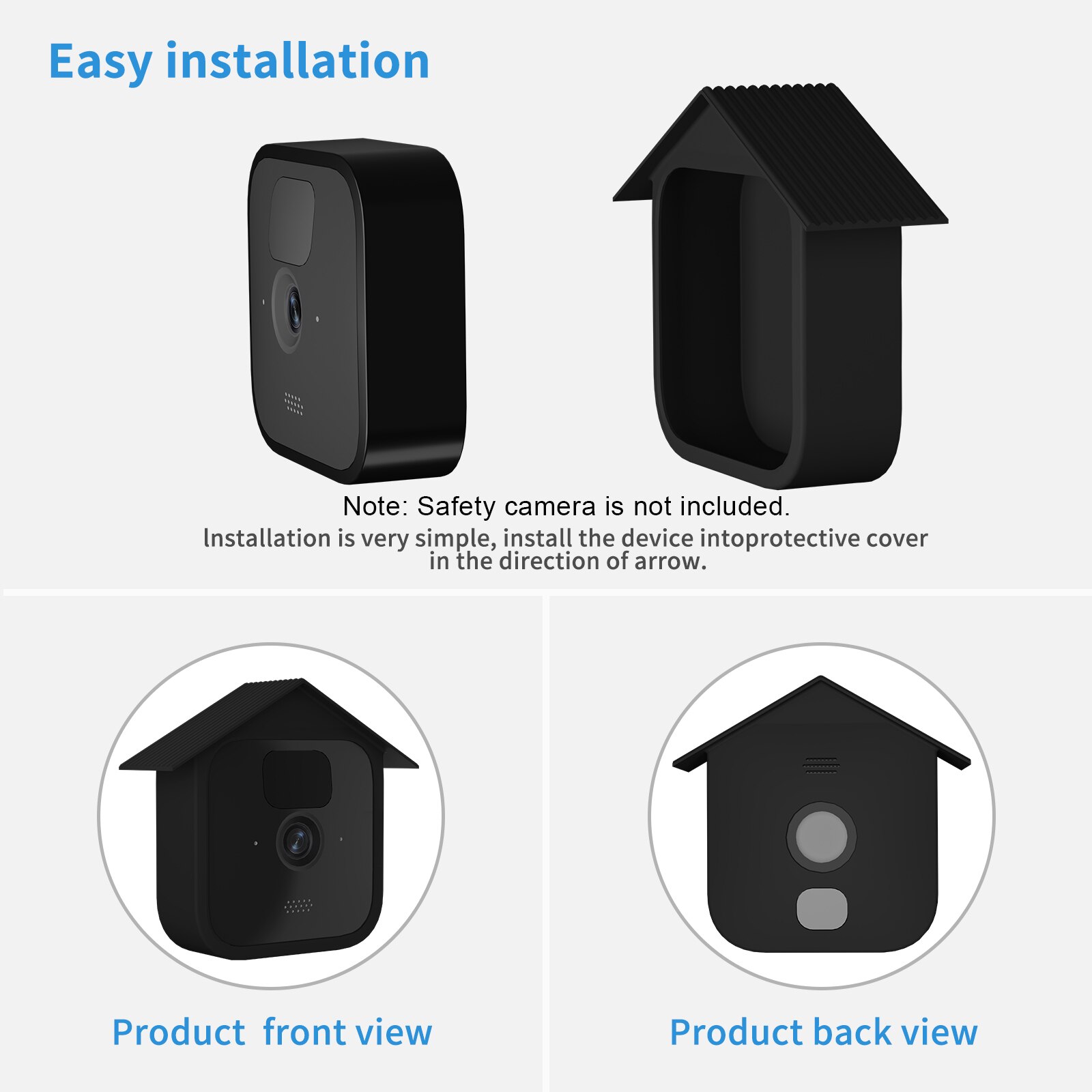 Silicone Skin Replacement for All Blink Outdoor Security Camera Silicone Case Anti-Scratch Protective Cover Roof Shape