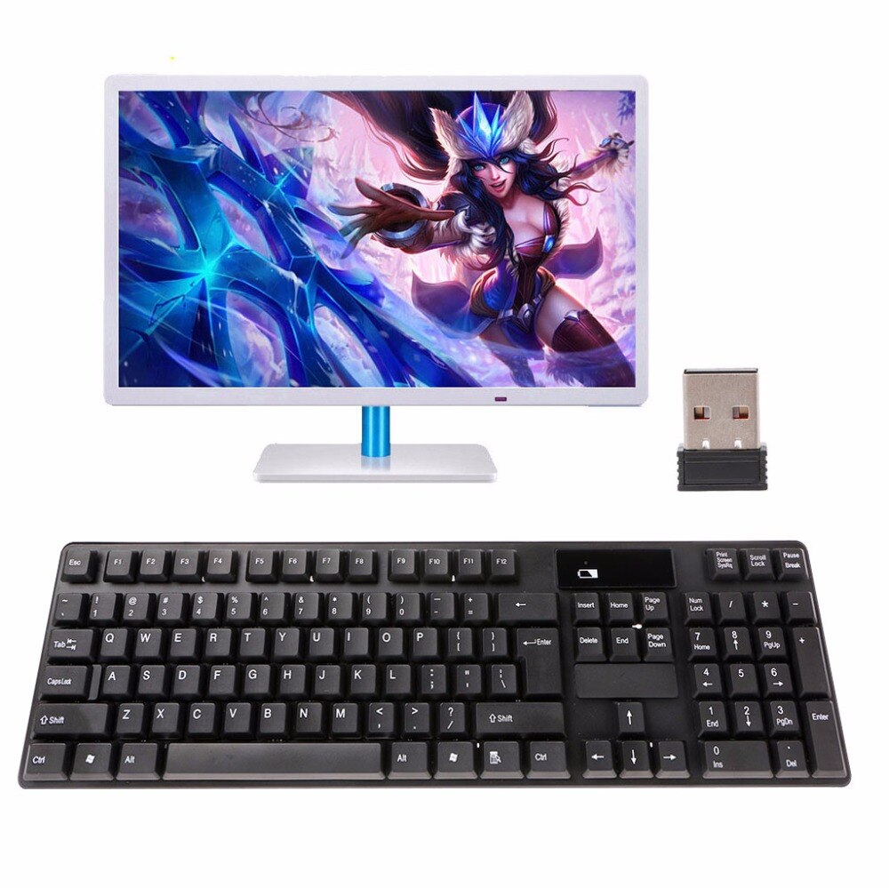 Black 2.4GHz Wireless Keyboard Optical Mouse Combo Kit With USB Receiver For Laptop Desktop Computer