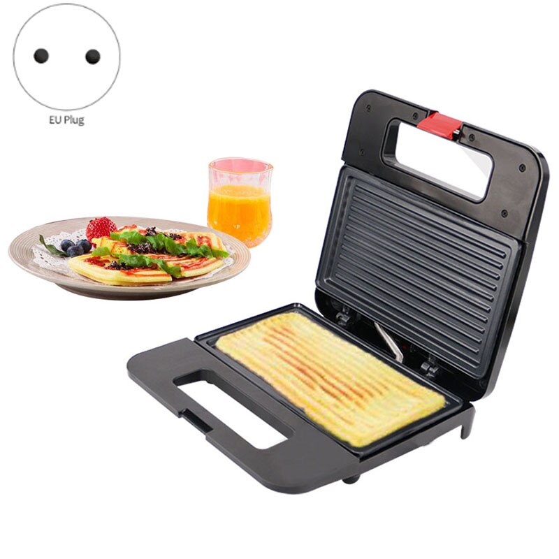Elektrisk æg sandwich maker mini grill panini bageplader brødrister multifunktion non-stick morgenmadsmaskine eu stik