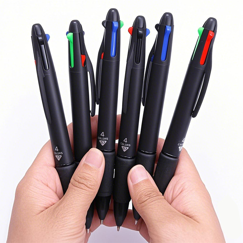 Mehrfarbiger Kugelschreiber, 0,7 mm, einziehbarer farbiger Stift, 4-in-1-Tintenstift zum Zeichnen, Schreiben, Büro, Studentenbedarf