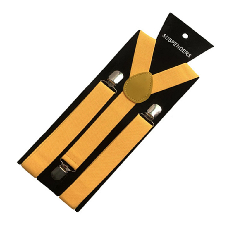 35/25/20mm Brede Mannen Bretels Hoge Elastische Verstelbare 4 Sterke Clips Jarretel Zware X terug Broek Bretels: Oranje