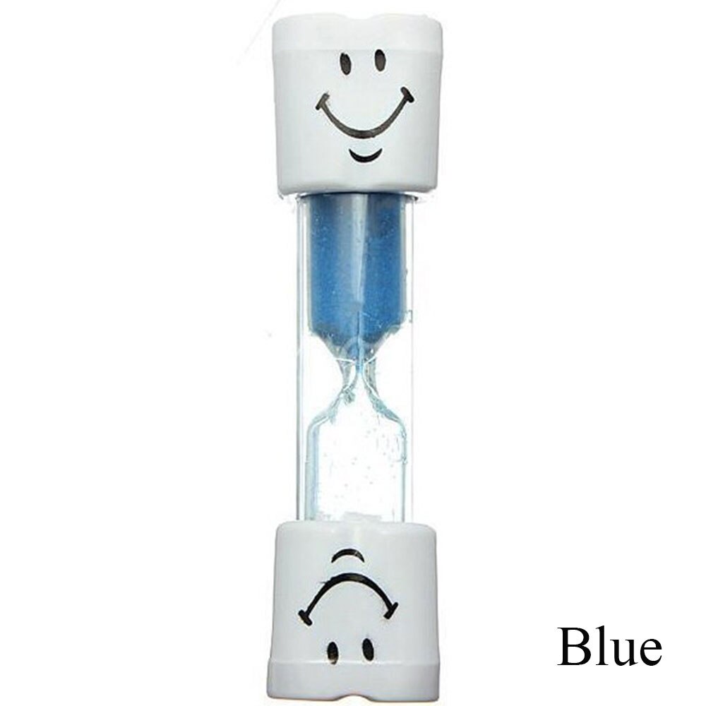 Reloj de arena para niños, 1 unidad, reloj de arena de 3 minutos, temporizador de cara sonriente: blue