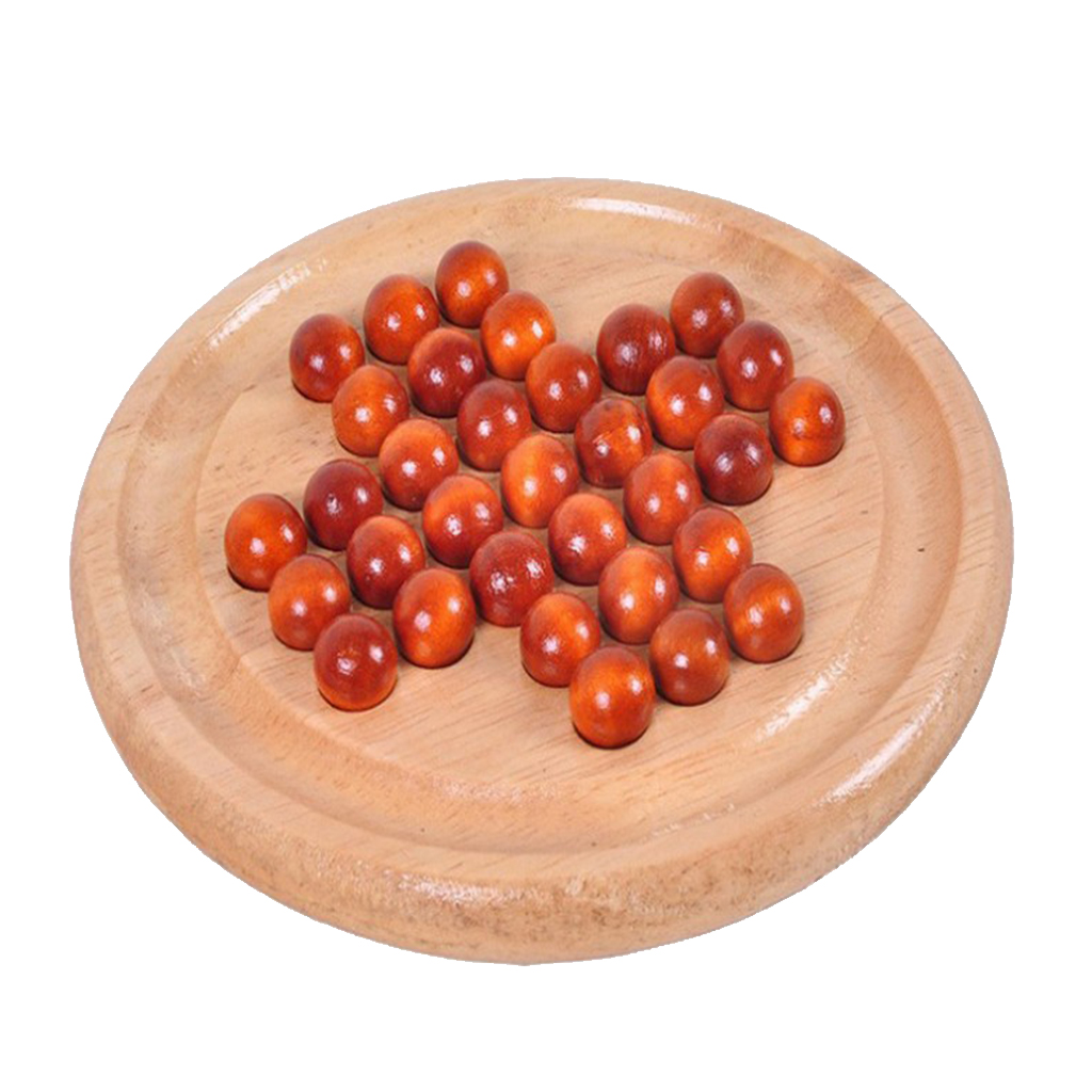 Jeu de société Solitaire en bois fait à la main, ensemble complet de 33 balles, jeu de Puzzle classique Vintage pour 1 ou 2 joueurs, casse-tête