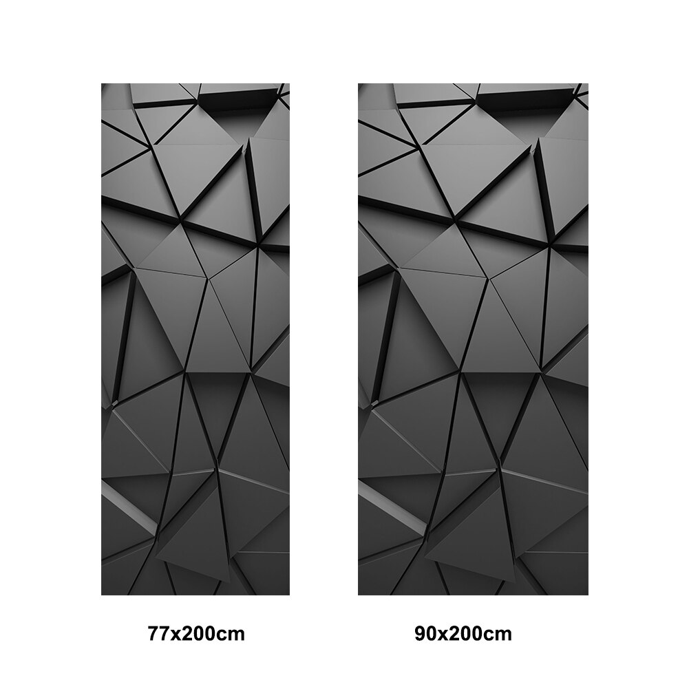3D Geometric Door Stickers Self Adhesive Removable For Living Room PVC Mural Waterproof Multifunctional Bedroom Home Decor DIY