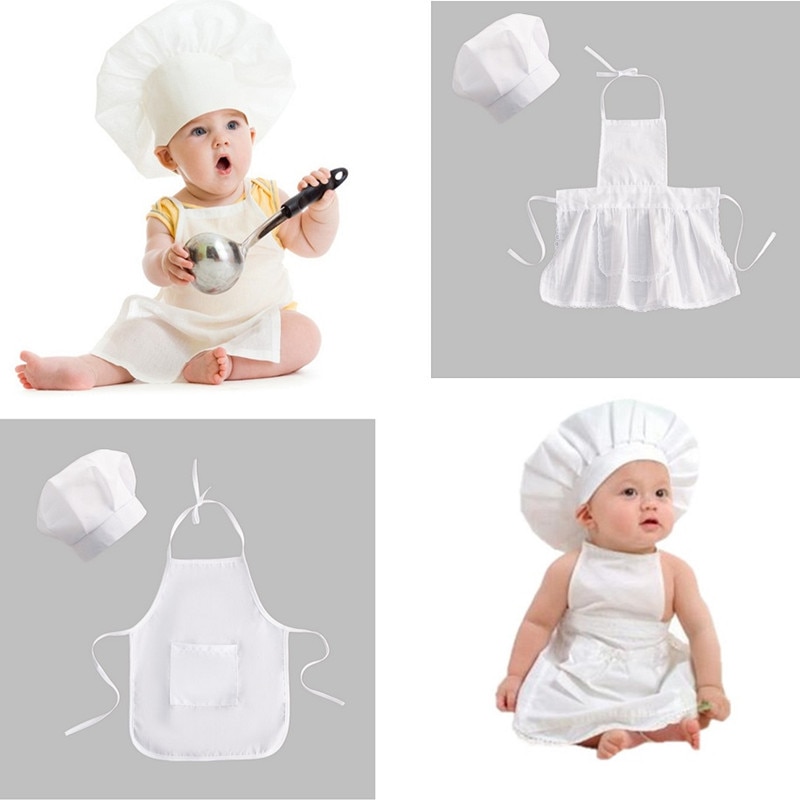 Tablier de Chef pour bébé, chapeau pour enfants, Costume de Chef pour bébé, accessoire de photographie pour -né