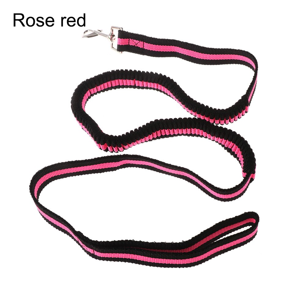 120cm Hond Wandelen Elastische Bungee Leash Hand Gratis Honden Riemen Met Handvat Puppy Kraag Outdoor Huisdier Running Training Leads: Rose Red