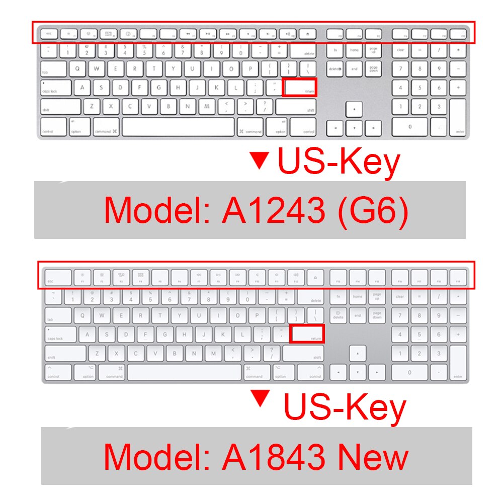 Clavier Apple filaire A2449 A2450 A1243 A1843 MB110LL/B, pour iMac , avec coque de protection en Silicone pour clavier numérique