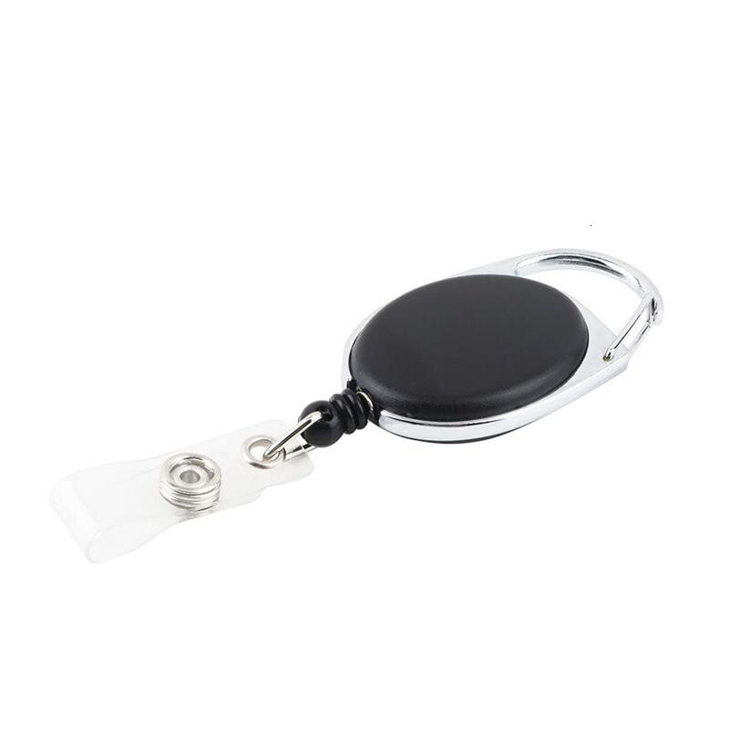 Retractable Reel Pull Key ID Card Badge Tag Clip Holder Carabiner Style Camping Climbing Equipment