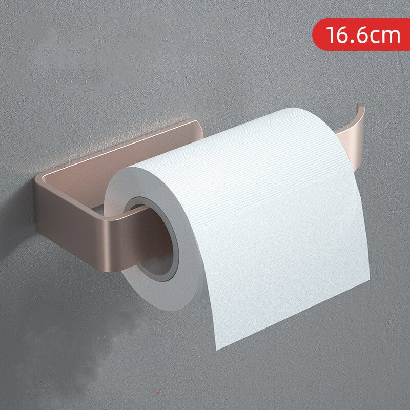 Toallero de aluminio sin clavos para baño, soporte de toalla de baño sin agujeros, color negro: pink paper holder