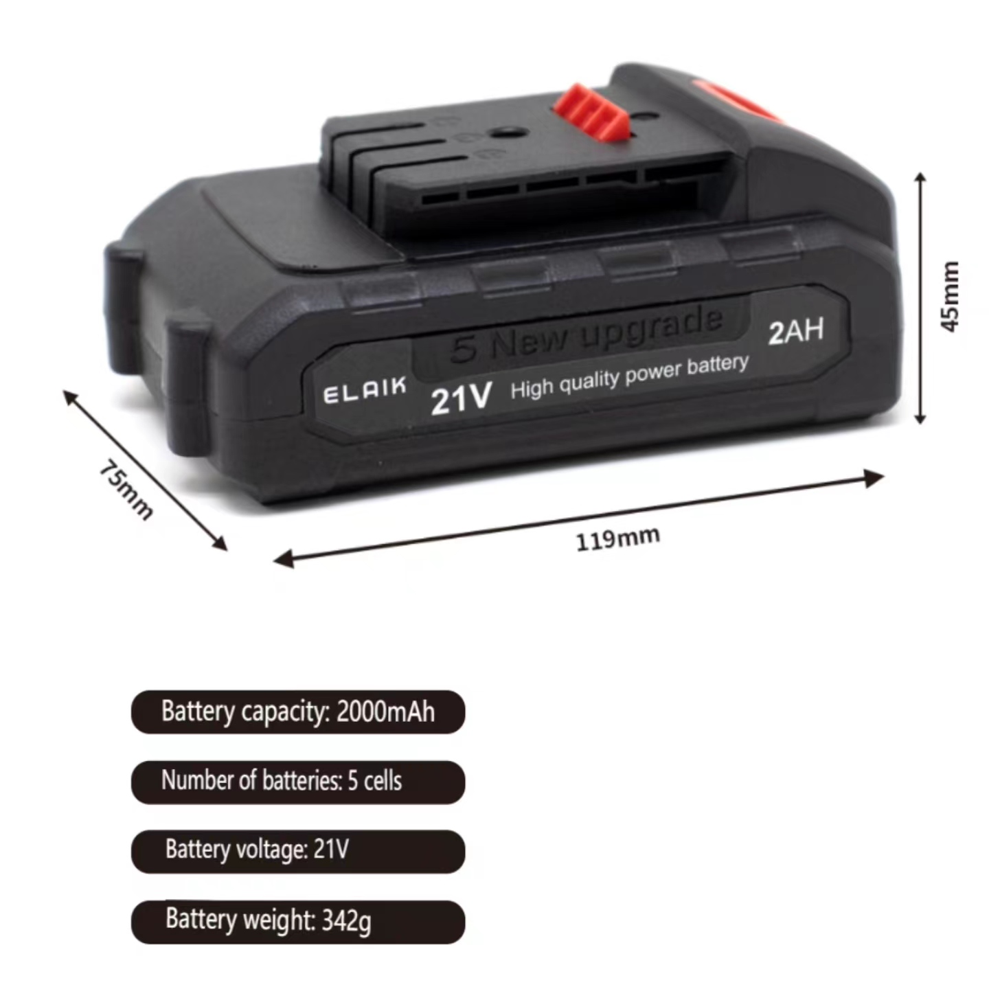 21v 2000 mah 18650 litium-ladattava akku akkuvääntimelle, sähköruuvimeisselille, sähkötyökalulle, sähköporalle, akku fr