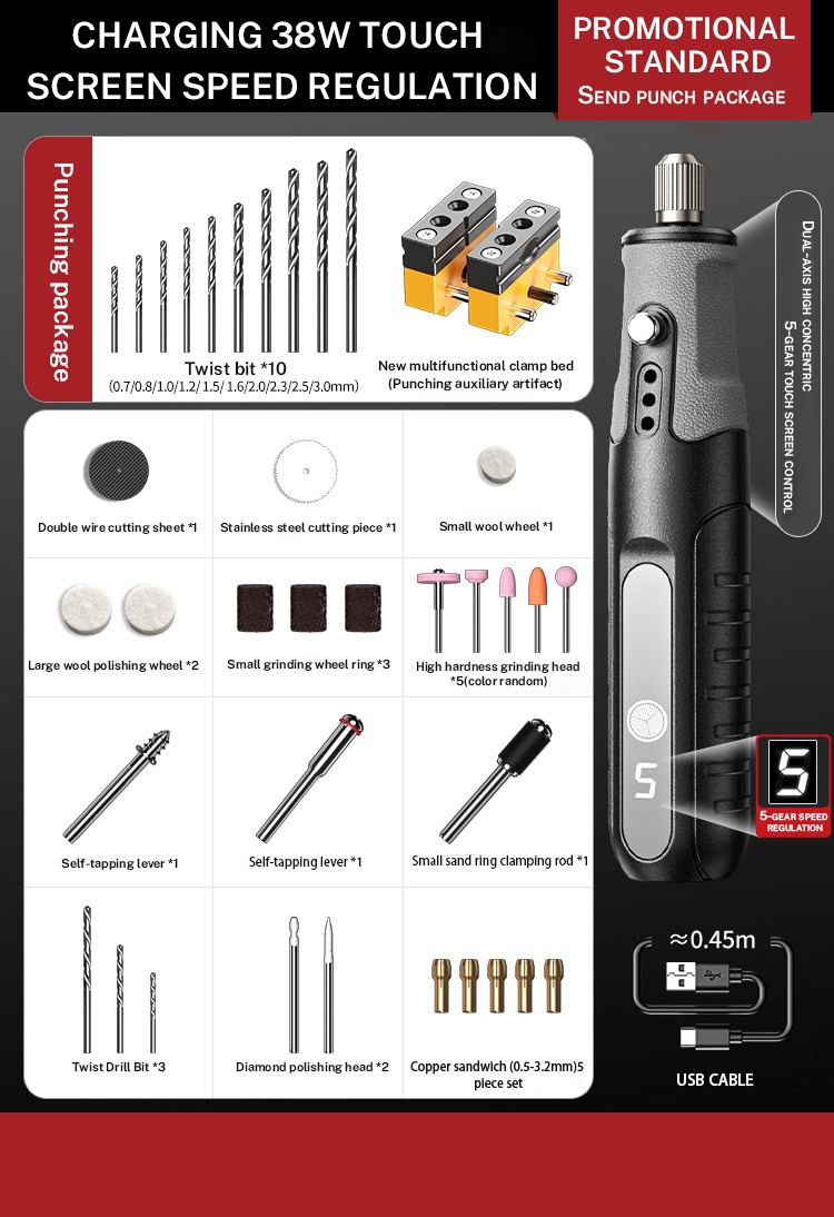 Zten mini handgereedschapset voor roterend polijsten en graveren, elektrische graveerset voor het maken van sieraden en doe-het-zelfprojecten: Hemelsblauw