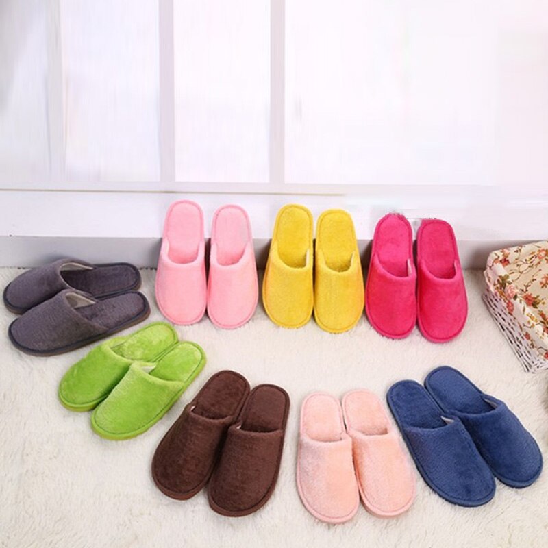 Winter Women House Slippers Faux Fur Warm Shoes Slip On Flats Female Slides Cozy Home Furry Non-Slip Bedroom Slippers
