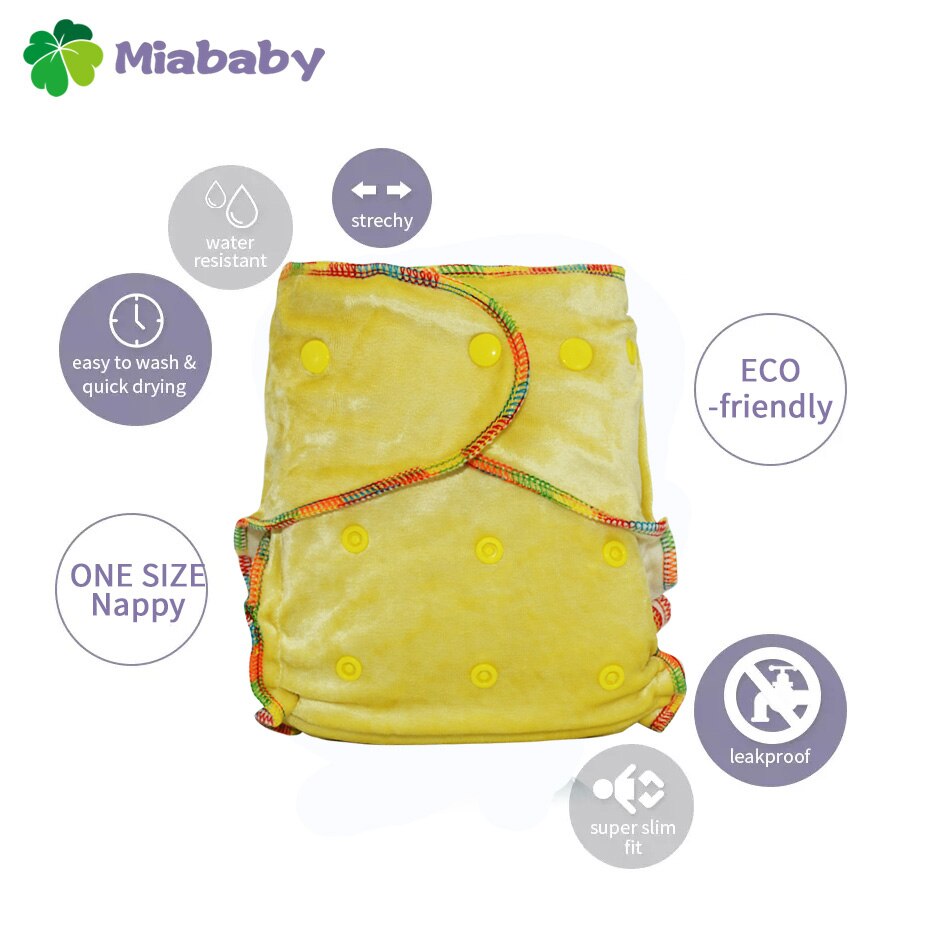 Miababy Bamoo Velours Doek Luier Milieuvriendelijke Wasbare Baby Nappy Herbruikbare Onesize Ingerichte Luier