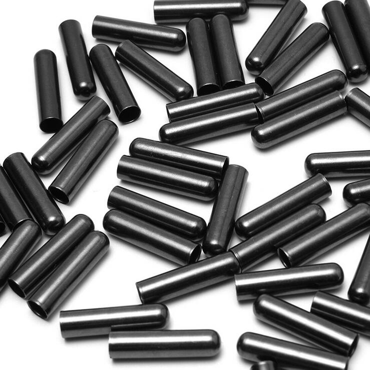 Fechos de couro tampas, prata/preto/bronze dobra sobre crimpagem cabo terminal conector para sapatos cordão cintura cabo, acessórios de fabricação: gun black