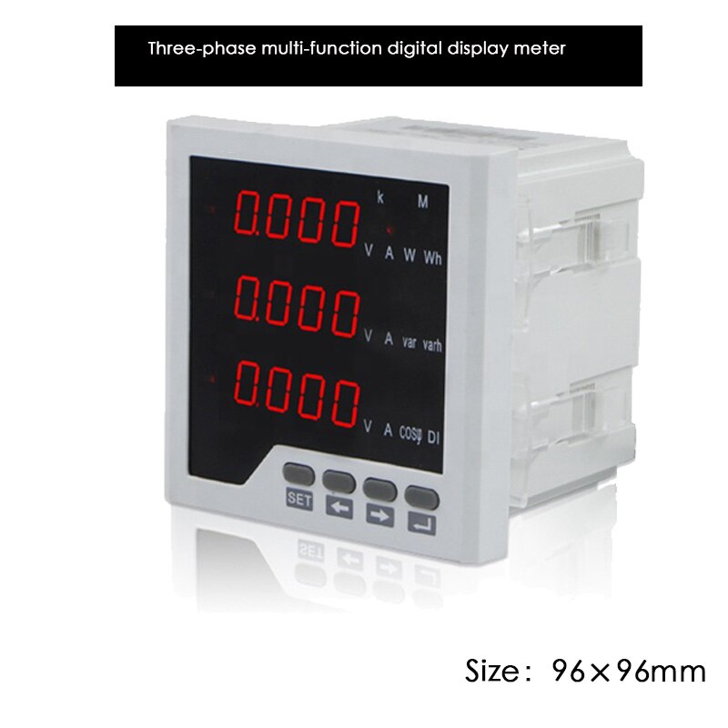 96*96mm Three Phase LED Multi-function digital display meter with RS485 split screen digital electric meter RH-3D3J