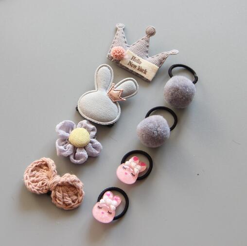 Capelli del bambino Della Forcella Della clip Accessori Dei Capelli Del bambino della ragazza Della clip dei bambini della clip di Capelli di Pollice in Gomma fascia Dei Capelli Della fascia impostato: 14
