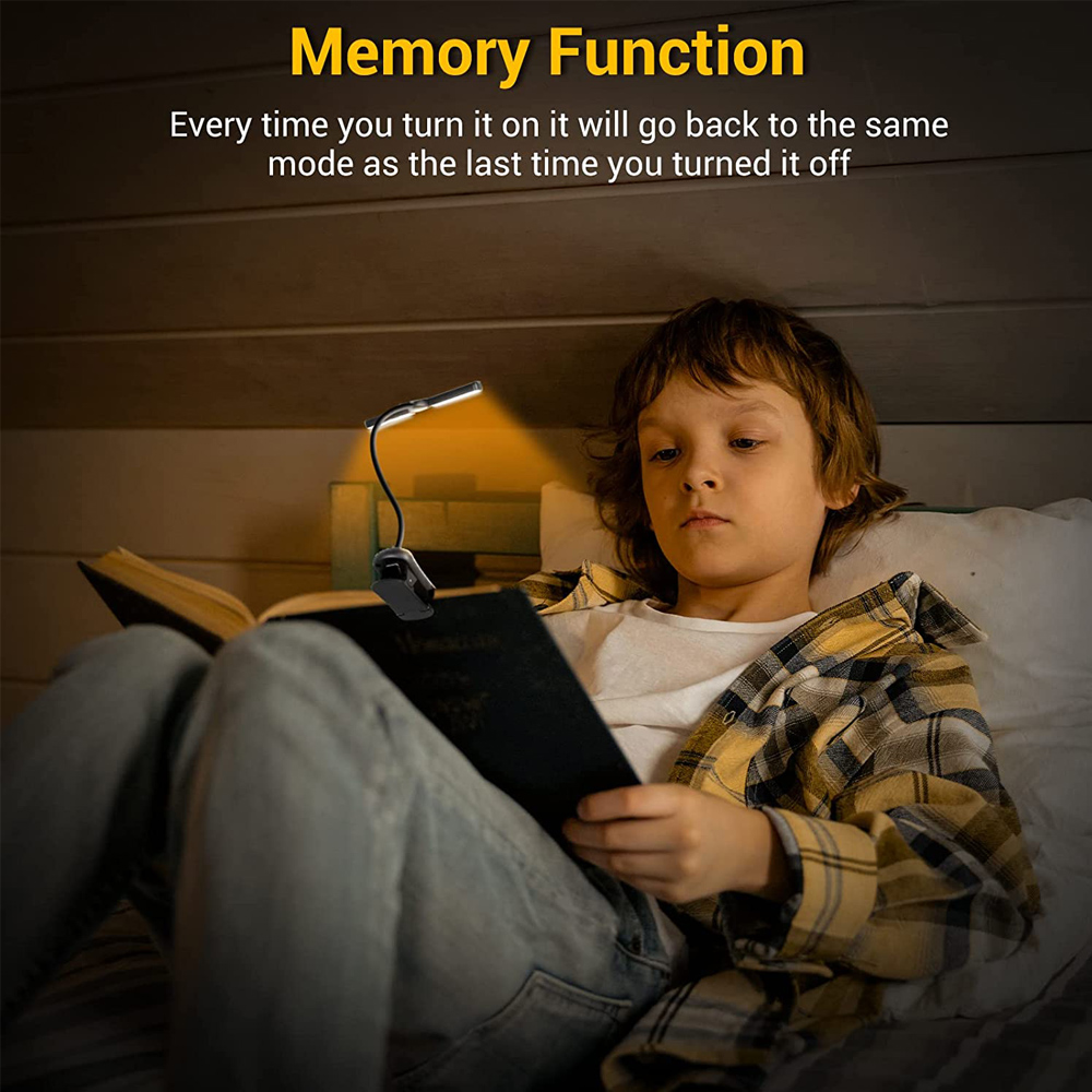 Oppladbar boklampe justerbar doble hoder øyepleie leselampe klipsbar bok/skrivebord trinnløs dimming 24 moduser berøringskontroll