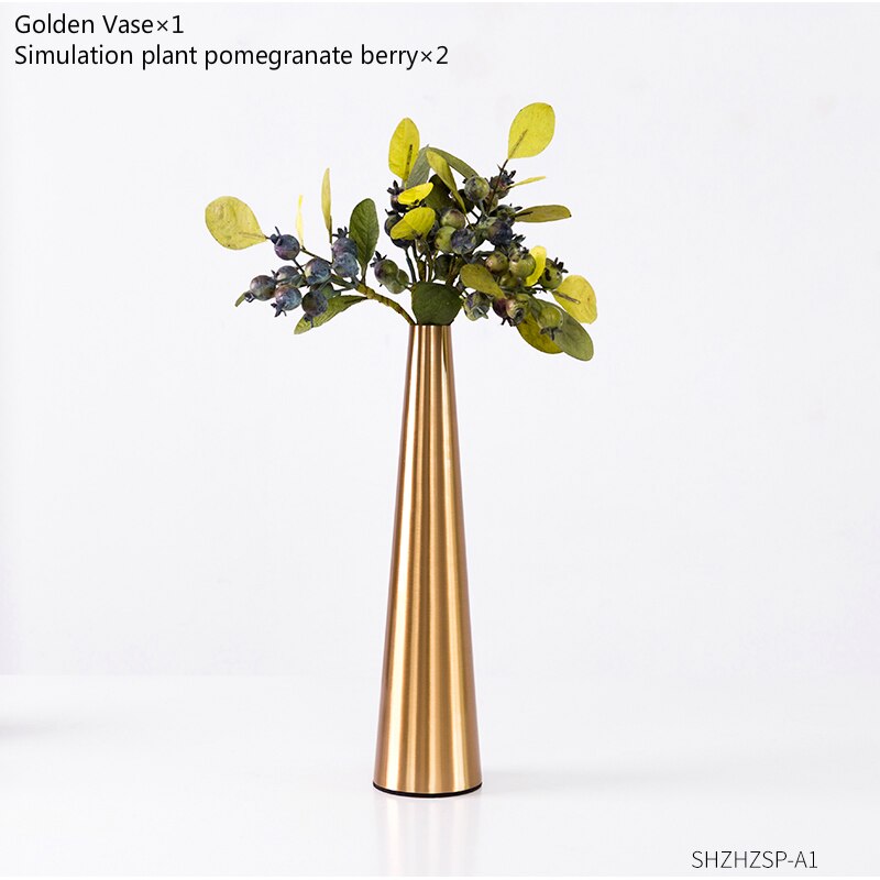 Smal mun vas bordsskiva vaser moderna minimalistiska ornament hantverk dekorativ vas i rostfritt stål metall blomvaser: Kombination 1