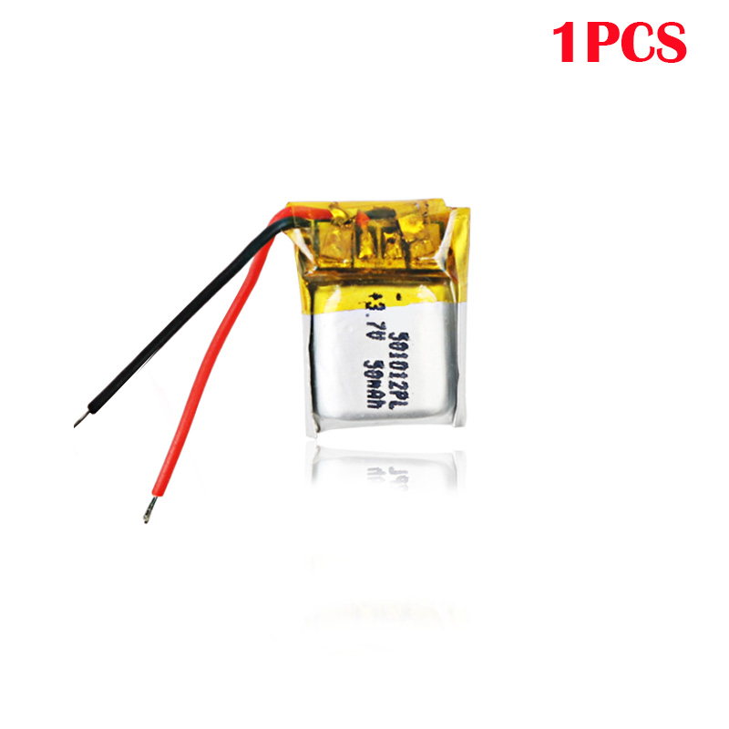 Batería de iones de polímero de litio recargable 3,7 V 50mah 501012 para MP3 MP4 auriculares bluetooth juguetes con GPS lápiz de lectura altavoz reloj inteligente: 1pcs