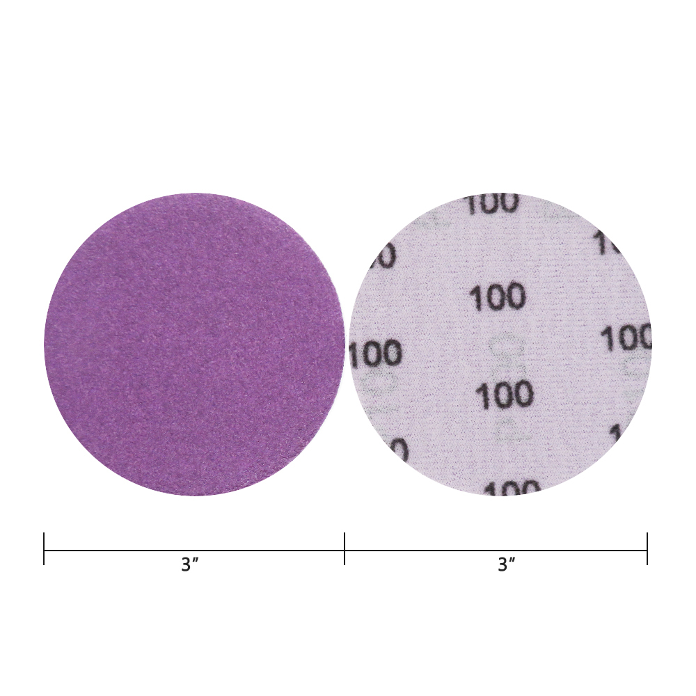 3 Inch Purple Sandpaper Kit 60-10000 Grits Hook & Loop Aluminum Oxide Sand Paper Wet Dry Polish for Wood Metal