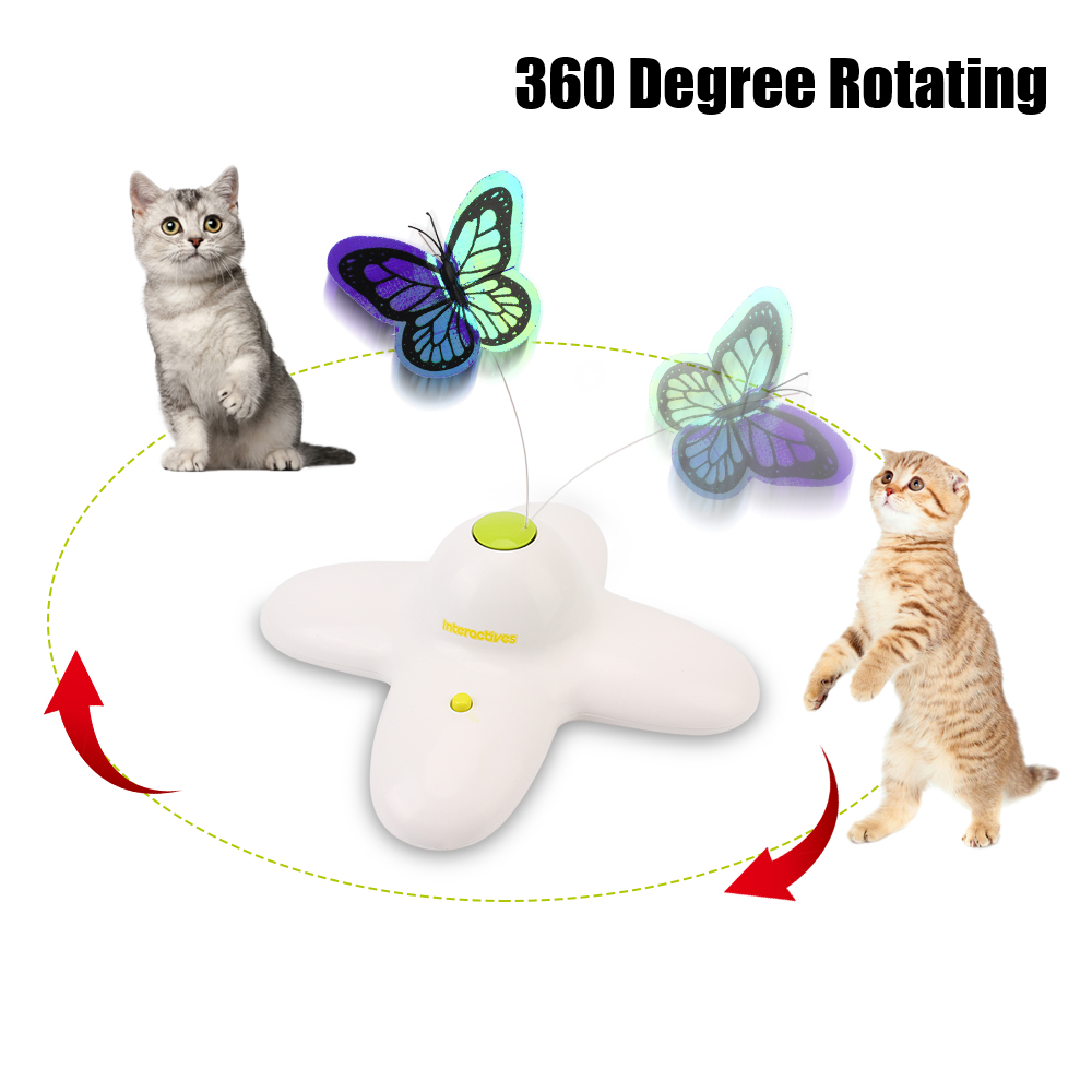 Hoomin Interactieve Flutter Bug Kat Speelgoed 360 Graden Roterende Motion Activated Vlinder Grappig Speelgoed Automatische Knipperende Puzzel Speelgoed