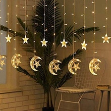 Moon Star Lamp LED Lamp String Ins Christmas Light Decoration Lights Curtain Lamp Wedding Neon Lantern Ramadan EId Decor